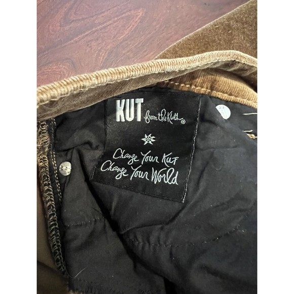 KUT From The Kloth Corduroy Pants Diana Skinny Size 8 Brown GUC - Picture 8 of 12